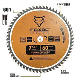 FOXBC 7-1/4" Circular Saw Blade 60-Tooth Replacement for Freud Diablo D0760A D0760X, DeWalt DWA171460 Ultra Fine Finish Circular Saw Blade FOXBC