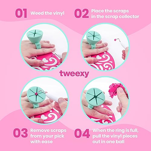 tweexy Craft Vinyl Weeding Scrap Collector Ring | Weeding Tools for Vinyl Heat Transfer, HTV Crafting & Adhesive Paper Sheets Holder | Portable Heat - WoodArtSupply