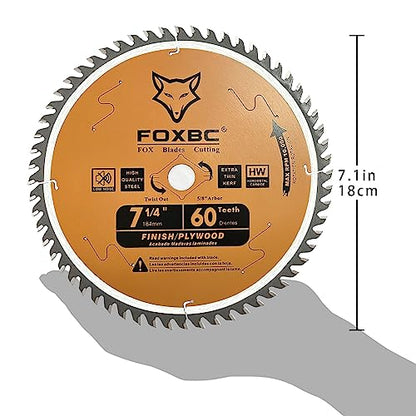 FOXBC 7-1/4" Circular Saw Blade 60-Tooth Replacement for Freud Diablo D0760A D0760X, DeWalt DWA171460 Ultra Fine Finish Circular Saw Blade - WoodArtSupply