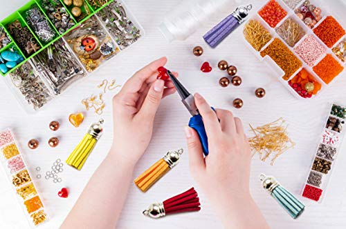 Paxcoo Tassels for Jewelry Making, 50pcs Leather Tassel Keychain Charms Bulk with 50pcs Jump Rings for Bracelets, Acrylic Key Chain Blanks and Craft PAXCOO