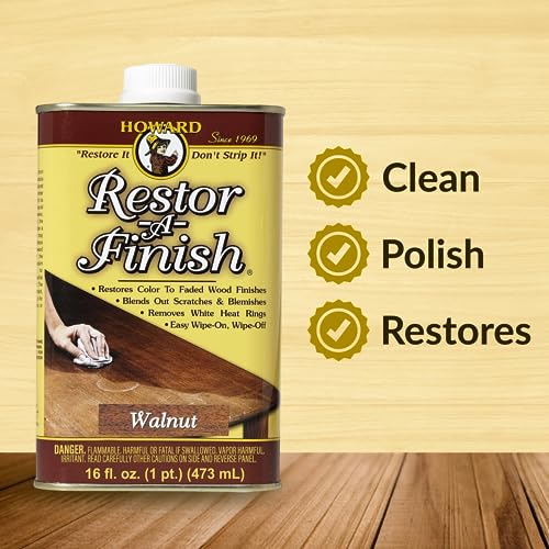 Howard Products RF4016 RF3016 Restor-A-Finish, 16 oz, Walnut, 16 Fl Oz Howard Products