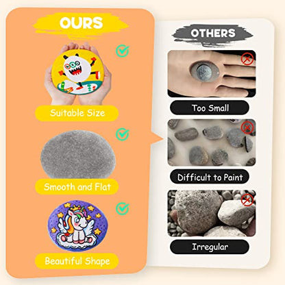 DALTACK 12PCS Extra-large Rocks for Painting, 3.3-4.8 Inch, Rock Painting Kit for kids, Flat Painting Rocks for Arts and Crafts