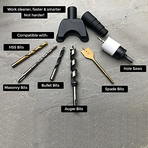 Hand-Free Dust Collector Upgraded Hole Saw Dust Extraction Tool Vacuum Attachment Dust Collector HiYi Powerful Cyclone Vacuum Dust Cleaner Dust Quick HiYi