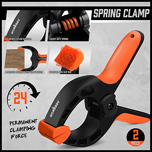 HORUSDY 8-Pack Bar Clamps for Woodworking, 12" and 6" Bar Clamps, Wood Working Clamps Sets, Quick Clamps F Clamp with 150 LBS Load Limit (8-Pack Wood HORUSDY