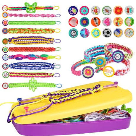 Friendship Bracelet Making Kit Toys, Ages 7 8 9 10 11 12 Year Old Girls Gifts Ideas, Birthday Present for Teen Girl, Arts and Crafts String Maker Topdiaos