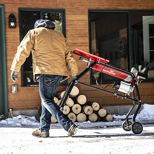EARTHQUAKE 32229, 5-ton Electric Log Splitter with Stand and Tray, 1500-Watt Motor, Precision Pump Gears, Copper Motor Windings, Sturdy Transport EARTHQUAKE