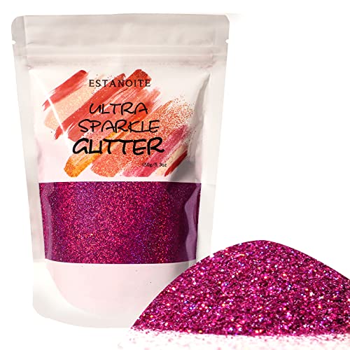 Holographic Fine Glitter, 150g Multipurpose Extra Fine Craft Glitter for Resin Arts and Crafts, Body Nail Art Eye Face Hair, Holographic Glitter for - WoodArtSupply