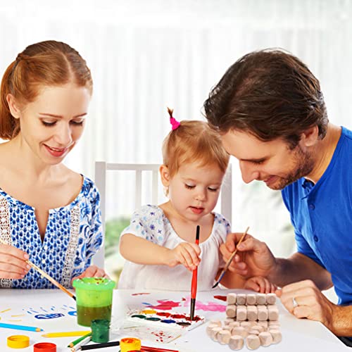 EXCEART 20Pcs Unfinished Wooden Dice Blank Square Blocks 6 Sided Wood Cubes DIY Bachelor Party Game Dice Small Wood Cubes with Rounded Corners for EXCEART