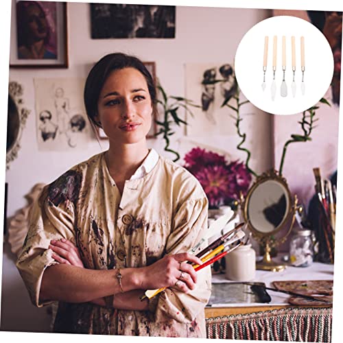 ibasenice 5pcs Art Scraper Metal Spatula Metal Tray Stainless Steel Spatula Metallic Spray Paint Spray Paint for Metal Drawing Scrapers Art Painting ibasenice