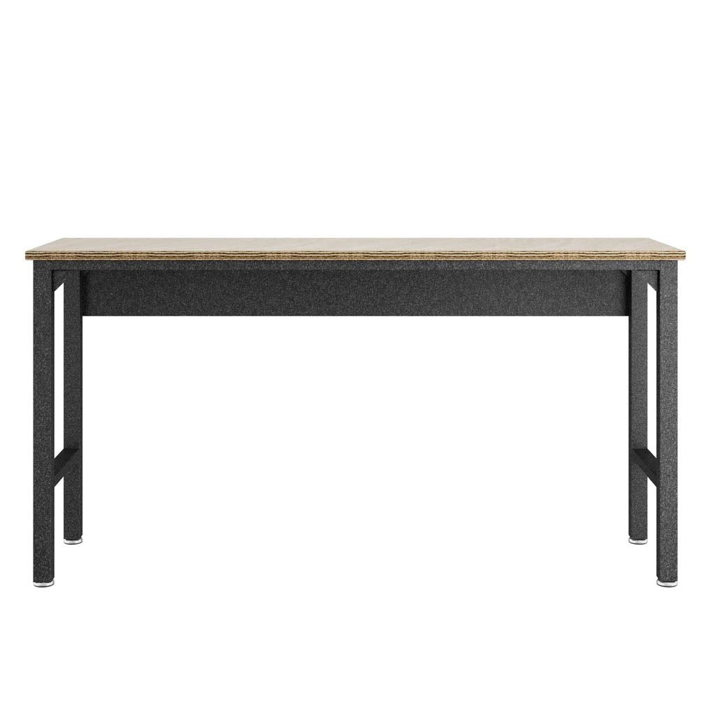 Manhattan Comfort Fortress Wood & Metal Garage Work Table in Gray - WoodArtSupply