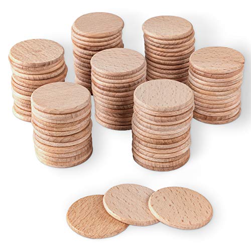 Round Unfinished 1.5" Wood Cutout Circles Chips for Arts & Crafts Projects, Board Game Pieces, Ornaments (100 Pieces) Super Z Outlet