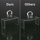 HIIMIEI Acrylic Display Riser, 6 Pcs 9" Large Acrylic Risers, Clear Rectangular Display Shelf for Cupcake Stand, Tiered Display Stand for Gemstone, HIIMIEI