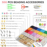 Redtwo 5100 Clay Beads Bracelet Making Kit, Flat Preppy Beads for Friendship Jewelry Making,Polymer Heishi Beads with Charms Gifts for Teen Girls Redtwo
