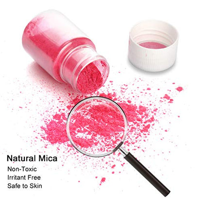 Mica Powder for Epoxy Resin, 32 Colors Dye Epoxy Resin Color Pigment Powder for Lip Gloss, Bath Bombs, Soap Making (5g/0.18oz) 