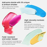 ARTEZA Metallic Acrylic Paint, Set of 36 Colors, 0.74 oz/22 ml Tubes with Storage Box, Rich Pigments, Non Fading, Non Toxic Paints for Artist & Hobby ARTEZA