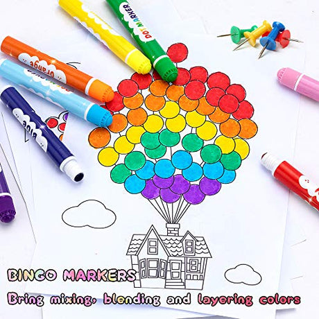 Washable Dot Markers for Kids Toddlers & Preschoolers, 24 Colors Bingo Paint Daubers Marker Kit with Free Activity Book Nicecho