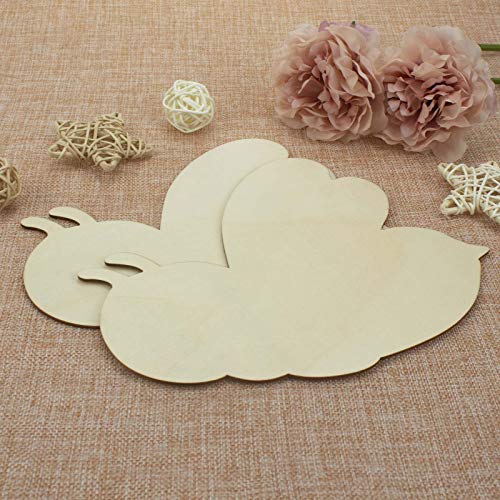 JANOU 6pcs Bee Shaped Wood DIY Craft Cutouts Honeybee Unfinished Wooden Blank Wood Embellishments Ornaments for Baby Shower Birthday Christmas Party JANOU