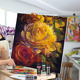 ABEIER Metallic Acrylic Paint, Set of 24 Metallic Colors in 2oz/60ml Bottle, Rich Pigments, Non Fading, Non Toxic Paints for Artist, Beginners & Kids Abeier