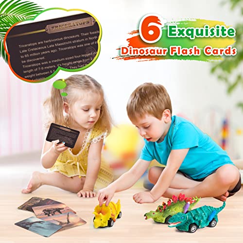 faentwc Dinosaur Toys for Kids 3-12 Year Old 2 in 1 Dinosaurs Painting Kits and Pull Back Cars Toy for Boys 5-7 Arts and Crafts Set for Girl DIY faentwc