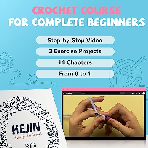 Crochet Kit for Beginners, Unicon Crochet Kits for Kids and Adults Include Rainbow Yarn, Videos Tutorials, Eyes, and Crochet Hook - Crochet Animal HEJIN