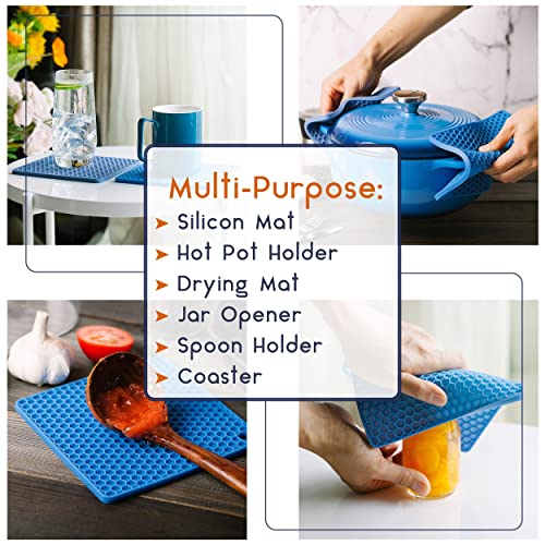 BTaT- Trivets for Hot Pots and Pans, 2 Pack, Trivets, Silicone Trivet, Hot Plate Holder, Trivets for Hot Dishes, Hot Pot Holder, Silicone Trivet Mat, Brew To A Tea