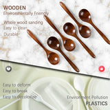 Hefild 6 PCS Wooden Spoons for Honey, 6.7 inch Small Wooden Spoons - Perfect for Soup,Eating,Scooping Jars & Canisters - Mini Wooden table scoops Hefild