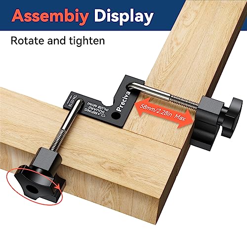 Preciva 90 Degree Mini Positioning Squares 2 Sets (2.32''x 2.32''), Aluminum Alloy Right Angle Clamps Fixing Clamp, Carpenter Corner Clamping Square