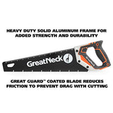GreatNeck 74003 15 Inch Aggressive Tooth Handsaw, Aluminum Frame, Wood Saw, Branch Cutter, PVC Cutter, Tree Saw, Handsaw for Wood, Hand Saw for Trees Great Neck
