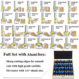 LEATBUY Router Bit Set 1/4 inch -37 PCS Tongue Groove Wood Milling Cutter Drilling Carbide Router Bits Tool for Door Table Cabinet Shelve Wall DIY LEATBUY-TECH