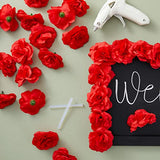 Bright Creations 50 Pack Red Roses Artificial Flowers Bulk, 3 Inch Stemless Fake Silk Roses for Decorations, Wedding, Faux Bouquets Bright Creations