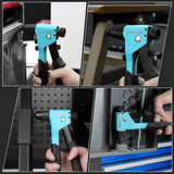 DURATECH 4-in-1 Rivet Gun, Pop Rivet Tool Kit with 100 Rivets - 3/32", 1/8", 5/32", 3/16", Heavy Duty Hand Riveter with 4 Interchangeable Nosepieces DURATECH