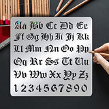 BENECREAT Matte Metal Letters Stencils, Gothic A to Z Alphabet & Number Stencil Template for Painting, Wood Burning, Leather Burning, Engraving, BENECREAT