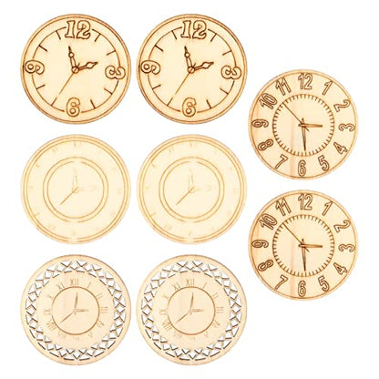 Unfinished Wood Clock，Wooden Cutouts Crafts Circles Natural Rounds Slice Blank Pieces Plaque Sign Discs for DIY Christmas Decoration Painting