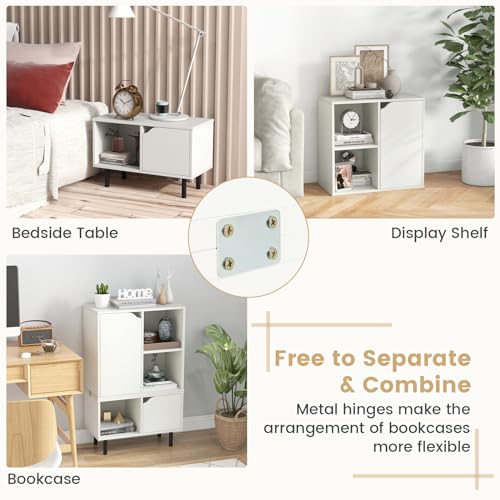 Giantex 5 Cube Stackable Storage Bookcase with Adjustable Shelves and Cabinets Giantex