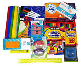 Back to School Supplies Bundle with Tissue, Markers, Pencils, Sharpeners, Crayons, Erasers, Glue Sticks, Earbuds, Poly Prong Folders, Ruler, Ruled Grand Bay Market