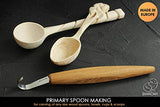 BeaverCraft Spoon Carving Hook Knife SK5s 2" - Double Sided Sharpening Curved Wood Carving Knife with Leather Sheath for Carving Spoons Bowls Cups BeaverCraft