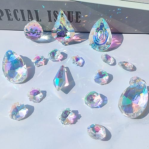 200 pcs DIY Sun Catchers Making Kits Craft for Adults Crystal Suncatchers Supplies Stained Glass Window Hanging Prism Indoor Outdoor Garden Xmas HYBEADS