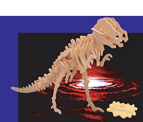 Puzzled 3D Puzzle Big Tyrannosaurus Wood Craft Construction Model Kit Educational DIY Wooden Dinosaur Toy Assemble Model Unfinished Crafting Hobby Puzzled