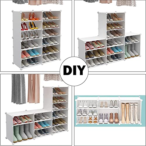 MAGINELS Shoe Rack Organizer 72 Pairs Shoe Cabinet Storage,Shoes Shelves for Living Room Bedroom Hallway, White MAGINELS