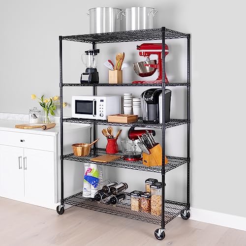 Seville Classics UltraDurable Heavy Duty NSF Solid Steel Wire Rack Storage Unit, Organizer for Garage, Warehouse, Office, Restaurant, Classroom, Seville Classics