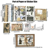 200 Pieces Vintage Ephemera Scrapbooking Supplies Pack for Journaling, Decoupage Paper Scrapbook Stickers Kit for Bullet Junk Journal Planners Esweny