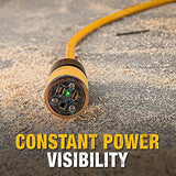 DEWALT 25 Foot Extension Cord Lighted Click-to-Lock 10/3 SJTW - Heavy Duty Outdoor, Waterproof, Weatherproof, Heat & Corrosion Resistant Industrial DEWALT