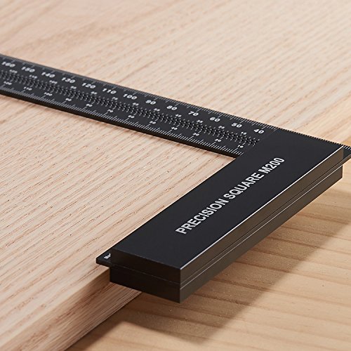 Woodraphic Precision Square 200mm Guaranteed T Measurements Ruler for Measuring and Marking Woodworking Carpenters - Aluminum Steel Framing Woodraphic