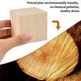BUYGOO 30Pcs 2 inch Wooden Cubes Unfinished Wood Blocks for Wood Crafts, Wooden Cubes, Wood Square Blocks for Crafts and DIY Décor, Great for Baby BUYGOO