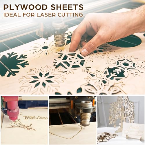 LotFancy Basswood Sheets, 12 Pack, 12 x 12 x 1/16 Inch, Plywood Sheets with Smooth Surfaces, 1.5mm Craft Wood Board for Laser Cutting, DIY - WoodArtSupply