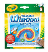Crayola Window Markers (8 Count), Washable Window Markers for Kids, Works On Glass Surfaces, Fun Gifts for Kids Crayola