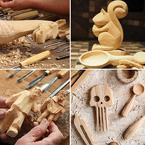 Wood Whittling Kit 6PCS Professional and High Performance Stainless Steel Tools Set for Beginner Carving for Adults and Kids Beginners Wood Carving BUIYLV