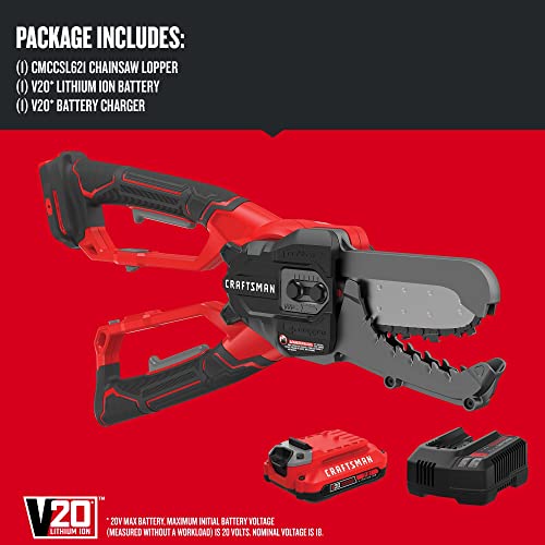 CRAFTSMAN V20 Cordless Lopper, 6 inch, Battery and Charger Included (CMCCSL621D1) - WoodArtSupply