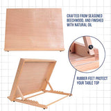 U.S. Art Supply Large 18-1/2" Wide x 14-1/8" (A3) Tall Artist Adjustable Wood Drawing Board Bundle with 2 Packs, 9" x 12" Premium Extra Heavy-Weight U.S. Art Supply