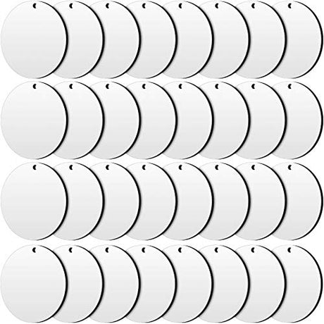 Round Sublimation Ornaments 2 Inch Christmas Blank Ornaments Wooden Hardboard Ornament Christmas Tree Round Hanging Ornaments for DIY Handicrafts Jetec